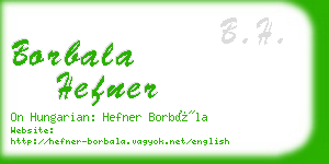 borbala hefner business card